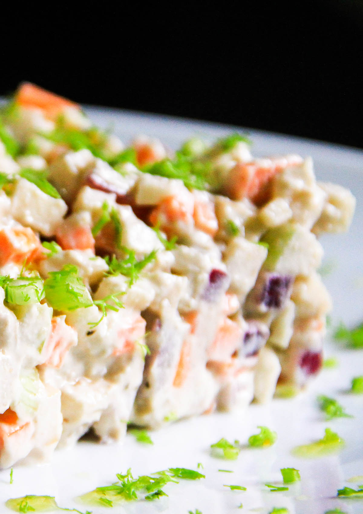 Insalata russa invernale Insalata russa dai colori bianco, verde e arancione